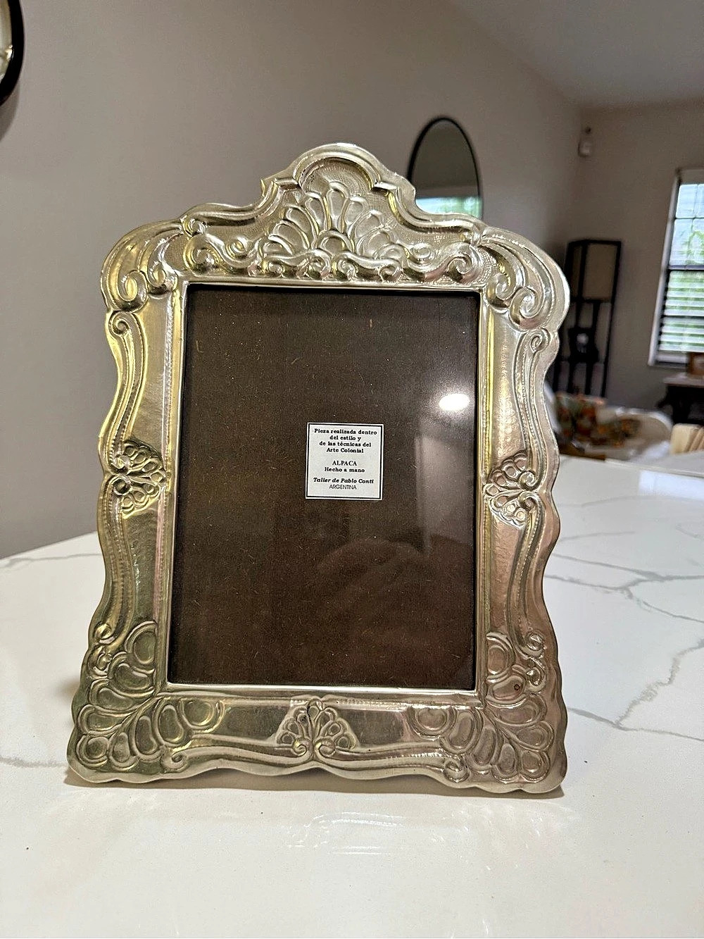 Taller de Pablo Conti Portarretratos Arte Colonial Alpaca Frame Silver & Brown